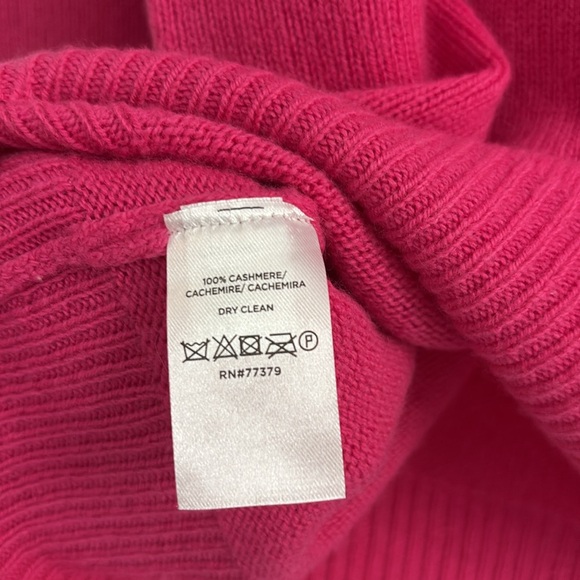 Ann Taylor Hot Pink Cashmere Sweater with Wide Neck and Raglan Long Sleeves. NWT - Picture 10 of 10